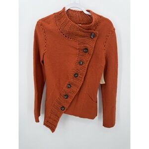 C'isa Button Cardigan With Pockets Rust Size Medium Sweater